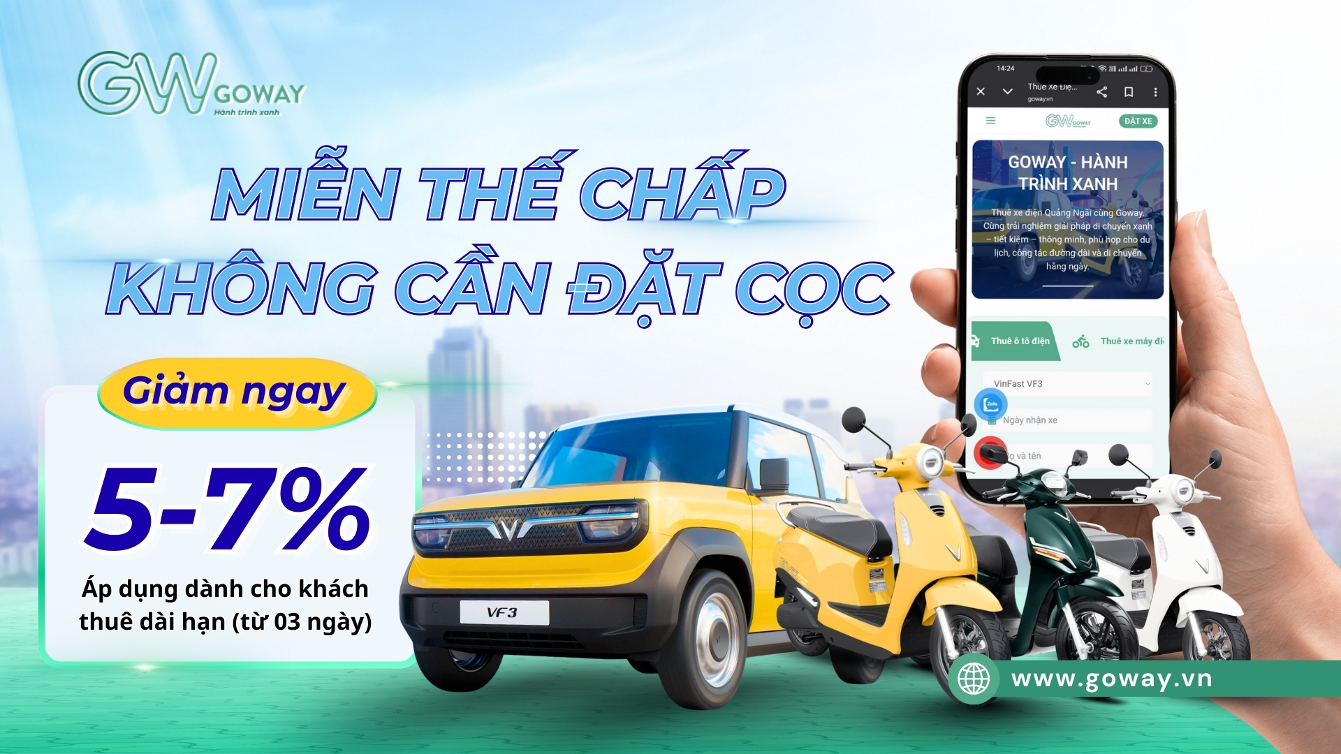 thuê xe điện tự lái Quảng Ngãi Ưu đãi Goway (1)